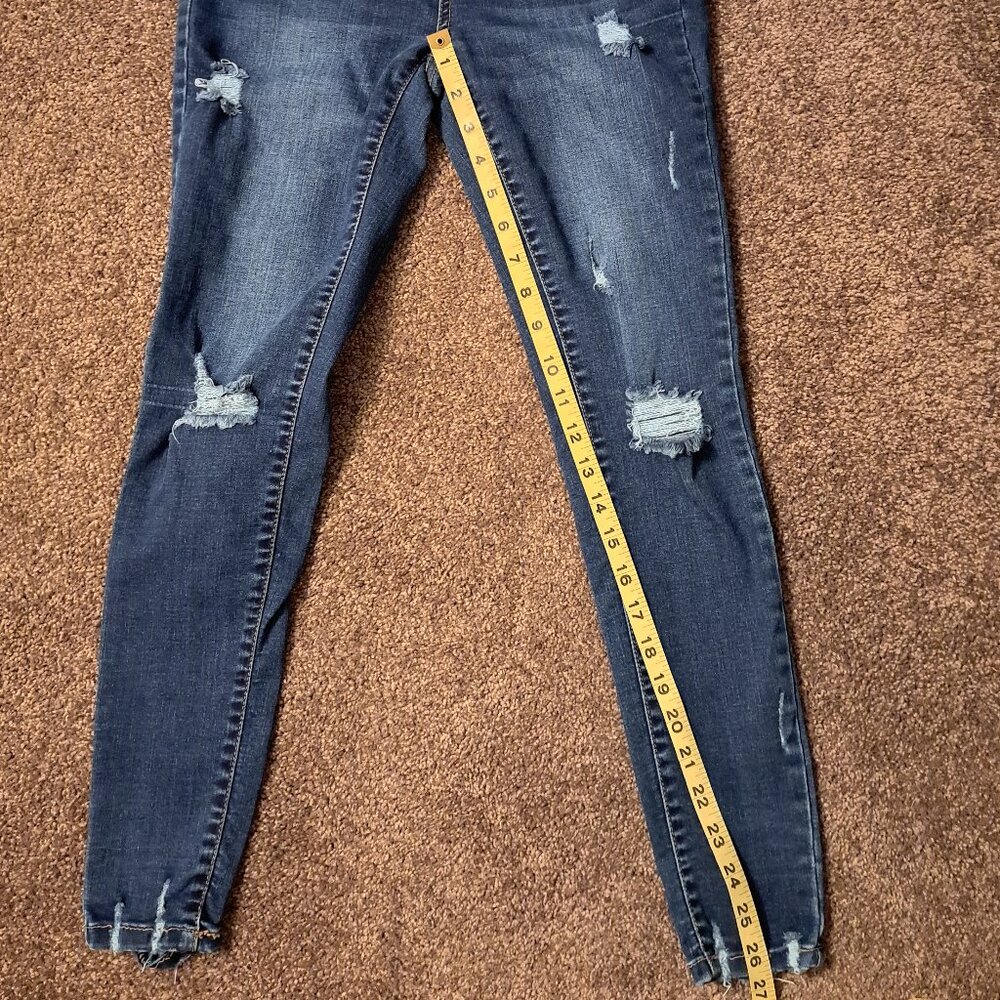Wax Jean Butt I Love You Ripped/ Distressed Skinny High rise Jeans - Picture 3 of 8